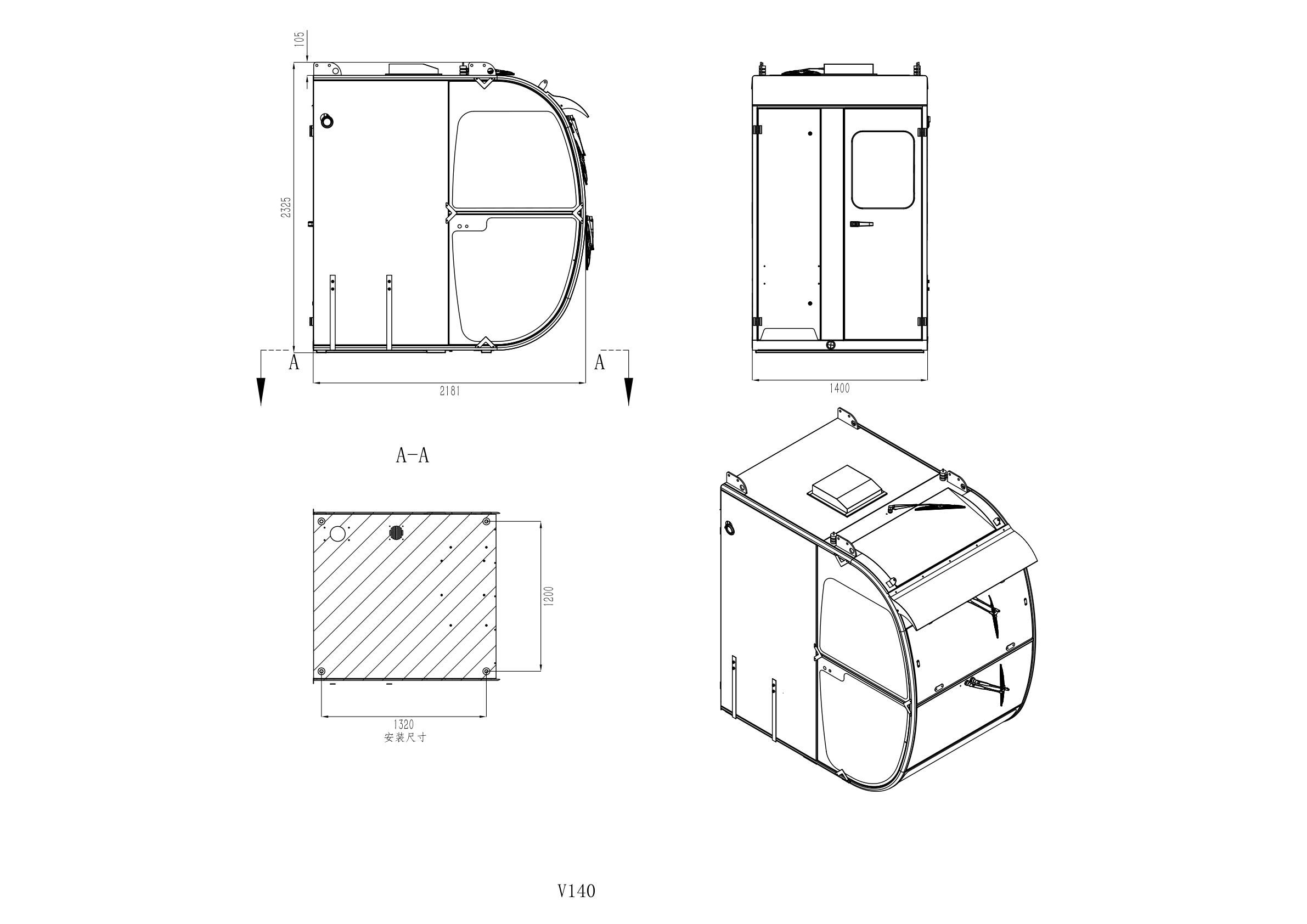QT0828P Outline and Installation Dimensions